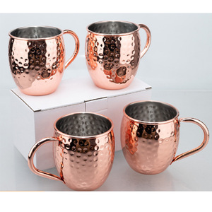 550ml Moscow Mule <b>Hammered</b> Mug Stainless Steel Beer Mug With Brass Handle Premium Design Hand Grip Handle Mug - Product Image 5