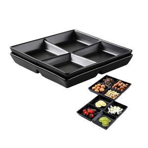 Snacks <span class=keywords><strong>Cena</strong></span> Bandeja para servir Plato en negro 10x10 pulgadas - Product Image 1