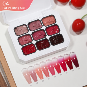 Abrltino Set de Paleta de Esmalte en <span class=keywords><strong>Gel</strong></span> de 9 Colores para Pintura de Uñas, <span class=keywords><strong>Gel</strong></span> Grueso para Arte de Uñas, Pintura en <span class=keywords><strong>Gel</strong></span> Ombre para Usar en Degradados y Estampados de Uñas - Product Image 1