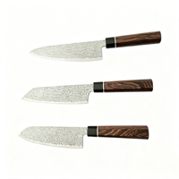 Ensemble de couteaux en acier Damas de haute qualité, best-seller transfrontalier, avec manche en bois octogonal, adapté à la cuisine