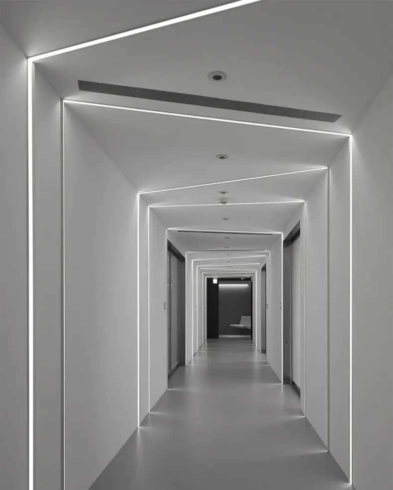 Vente chaude En Aluminium Led Tube Lumière Intérieur Commercial Espace Couloir Led Ligne Lumière