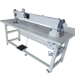 Machine à coudre industrielle à pied pour tapisserie d'ameublement en cuir à double aiguille à bras super long de 100cm - Product Image 1