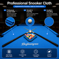 Kit de re-revêtement de billard gris froid avec 6 bandes prédécoupées et extrémités de poche en U