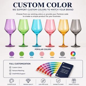 Cadeaux personnalisés avec logo, mariage, verres à vin colorés en plastique Tritan de 15 oz, verres à vin à long pied - Product Image 5