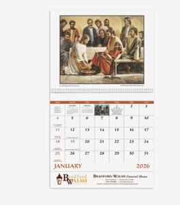 Calendario Personalizzato con Logo 'Regalo di Dio' Senza Formulari Funebri 2026, Promozionale e Ispirazionale da Appendere, per Omaggi Aziendali all'Ingrosso - Product Image 1
