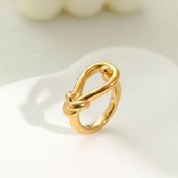 Bague en acier inoxydable torsadée épaisse bicolore or et argent, plaquée or pour femme, vente en gros