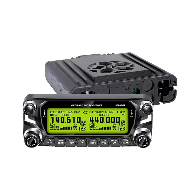 long range VHF UHF mulit band ham mobile radio transceiver with large dot matrix LCD display