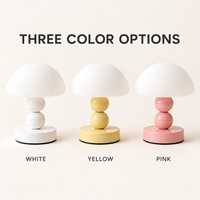 Lampe de table minimaliste en forme de champignon, abat-jour moderne et épuré en forme de dôme, double sphère, tige LED, en fer et plastique, lumière d'ambiance pour chambre à coucher
