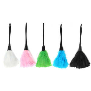 <span class=keywords><strong>Plumeau</strong></span> en plumes d'autruche de 35 cm en gros avec manche en plastique, motif teinté, couleur turquie, pour décorations de fête et de mariage - Product Image 2