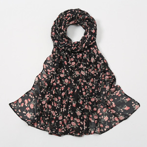 Voiles en gros pour femmes musulmanes de Malaisie, foulards en mousseline de soie à fleurs, hijabs, fournisseur - Product Image 5