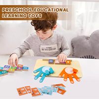Apprentissage précoce des mathématiques aides pédagogiques Montessori jeu de comptage des doigts blocs de numéros en bois conseil de comptage mathématiques jouets éducatifs