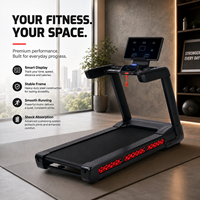 Tapis roulant commercial K-FIT GSTA-5810, moteur AC 7KW, inclinaison automatique à 25 niveaux, 22KM/H, plateau large de 580mm, salle de sport à domicile