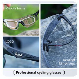 הגעה חדשה פוטוכרומיות ספורט משקפי שמש כחול אדום רכיבה משקפי שמש אופניים משקפי מגן - Product Image 3