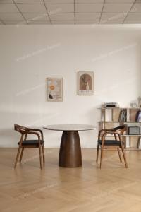 Tavolino Rotondo in Moderno Stile Nordico con <span class=keywords><strong>Marmo</strong></span> Fantasy Brown, Set di Mobili per Sala da Pranzo e Soggiorno per Hotel e Ville - Product Image 2