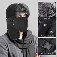 Gorro de Pescador para Hombre, Estilo Ruso, con Orejeras de Piel, Impermeable, de Punto Afelpado, para Pesca, Ropa Urbana para Adultos