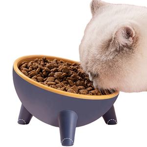 Accessoires pour animaux de compagnie, bol de nourriture coloré sans BPA pour <span class=keywords><strong>chat</strong></span>, protège les vertèbres cervicales, bol pour chien, bol d'eau pour <span class=keywords><strong>chat</strong></span>, nœud pour chien - Product Image 1