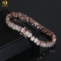 Bijoux Hip Hop, Bracelet Tennis en Argent 925 avec Diamants Moissanite, Bracelet Moissanite Diamanté, Bijoux pour Rappeurs