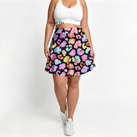 Jupe-short athlétique grande taille pour femme, motif guépard coloré et éclatant, avec poche latérale, taille haute, pour le golf et la course à pied