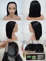 Promotion 25$ Perruques Bob Lace Frontal 13x4 en dentelle transparente, Ondes d'eau, 10A, 10 12 14 16 pouces, 200% de densité, Lisses, 100% Cheveux Humains, Vente en Gros