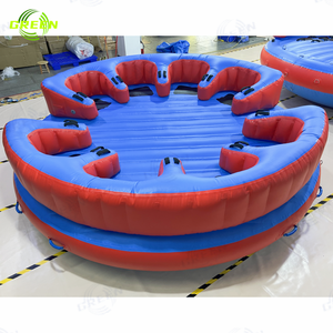 Flotteur gonflable vert de tube de remorquage de cavalier de natation sports nautiques gonflables bouée ouverte harnais résistant remorquable avec des anneaux en d - Product Image 2