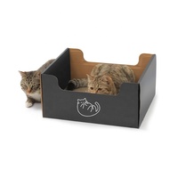 Kunden spezifische Wellpappe Cat Scratch House Druck karton Papier Cat Playhouse mit Scratcher Container für Katzen Pet Paper House