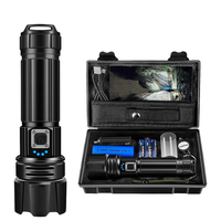 Lampe torche LED puissante à longue portée Yorex 100000 lumens, super brillante, Xhp70 90, tactique, étanche, rechargeable