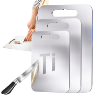 Set Talenan Anti-Bakteri HONGHUIE Titanium Tebal 1,5mm dengan Lubang Gantung, Aman untuk Mesin Cuci Piring, Paket Kombinasi