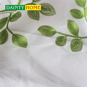 Delicado bordado verde gasa cortina transparente para ventanas telón de fondo cortina transparente - Product Image 5