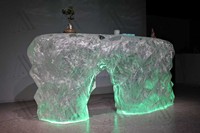 Mesa de Bar con Iluminación LED en Forma de Cueva con Aspecto de Cristal Hecho a Mano para Diseño de Área de Entretenimiento de Villa de Comida Fina de Club Nocturno
