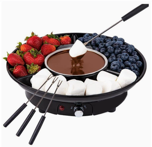 <span class=keywords><strong>Ensemble</strong></span> de machine à <span class=keywords><strong>fondue</strong></span> électrique avec plateau et fourchettes pour chocolat et fromage, 3-en-1 : fondoir à chocolat, pot à <span class=keywords><strong>fondue</strong></span> au fromage et chauffe-confiseries - Product Image 1