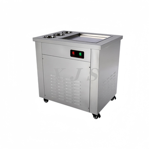 เครื่องทำไอศกรีมม้วนแบบเคลื่อนที่สำหรับงานหนัก พร้อมกระทะแบนเดี่ยวและภาชนะใส่ซอส 3 ช่อง - Product Image 3