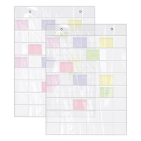 HaoRan Porte-cartes mural suspendu en PVC personnalisé, 3,54 x 3,54 pouces, avec 48 emplacements pour cartes d'indexation
