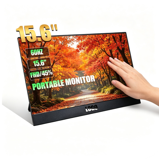 15.6" FHD 1080P Portable Monitor, 60Hz IPS USB-C HD-MI External Screen with Adjustable Stand for Laptop, Gaming Consoles & Phone