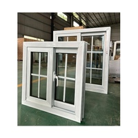 Fenêtres coulissantes modernes en PVC blanc 37*38 à triple vitrage anti-ouragan avec grille à ouverture horizontale