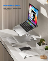 Soporte para Portátil de Aleación de Aluminio en Oferta, Altura Ajustable de 80-270 mm, Plegable, Ergonómico, con Doble Eje, para Escritorio