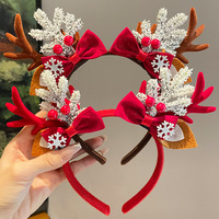 Nouveau serre-tête en résine plastique fait main, motif bois de cerf de Noël, style forêt, pour femmes, filles et enfants, idéal pour les fêtes et événements festifs