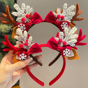Nouveau serre-tête en résine plastique fait main, motif bois <span class=keywords><strong>de</strong></span> cerf <span class=keywords><strong>de</strong></span> Noël, style forêt, pour femmes, filles et enfants, idéal pour les fêtes et événements festifs - Product Image 3
