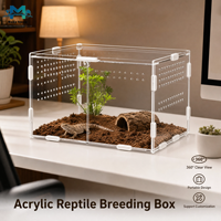 Terrarium pour reptiles en acrylique transparent personnalisé avec vue à 360° et ventilation multi-directionnelle pour grenouilles cornées, araignées, scorpions