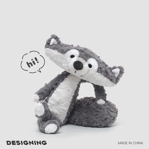Peluche di Lupo Grigio Piccolo, Materiale Certificato per la Pelle, Estetico e Morbido, per la Vendita al Dettaglio - Product Image 2