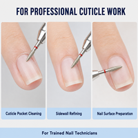 2.3*10mm Flamme Forme Diamant Nail Bit Manucure Pédicure Outils pour Cuticule Propre Instrument Blister Emballage Nail Drill Bit