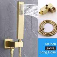Système de douche pluie LED en laiton avec robinet thermostatique en céramique, jets pluie/jet/massage, pommeau carré de 16 pouces et douchette à main pour salle de bain
