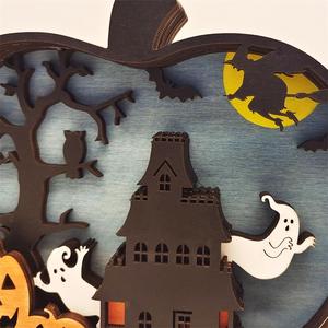 Nouvel arrivage d'animaux de la forêt <span class=keywords><strong>en</strong></span> <span class=keywords><strong>bois</strong></span> multicouches corbeau décoration d'Halloween avec lumière LED sculpté corbeau <span class=keywords><strong>en</strong></span> <span class=keywords><strong>bois</strong></span> d'Halloween - Product Image 2