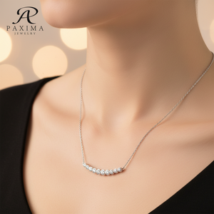 Collana da Donna Paxima Jewelry in Argento Sterling con Diamante Sintetico di Colore D, Design di Lusso Leggero e Raffinato - Product Image 4