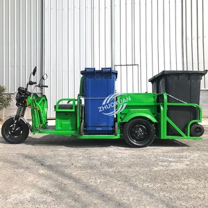 Triciclo Eléctrico de Carga Plana con 4 Contenedores, Capacidad de Carga 100-200kg, Autonomía 50-70km, para Clasificación de Residuos en Propiedades y Áreas Turísticas - Product Image 3
