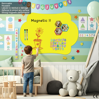Autocollants muraux magnétiques à faible adhérence multi-usages Unifelt Art Déco, tableau blanc et tableau noir pour chambre d'enfant, décoration d'anniversaire