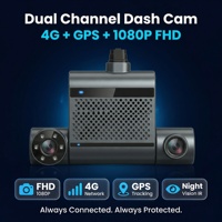 Caméra embarquée double objectif 4G GPS 1080P avec diffusion en direct, enregistrement en boucle et vision nocturne pour la gestion de flotte de taxis et camions
