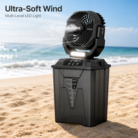 Ventilateur Brumisateur Rechargeable 2026 avec Télécommande, Réservoir d'Eau 7L, Batterie 20000mAh, Refroidissement Ultrasonique, Lumière LED, Oscillant, USB-C, pour Extérieur et Maison