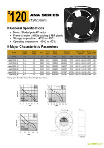 Nhựa công nghiệp trục quạt làm mát 120x120x38mm giật gân bằng chứng 110V/220V bóng mang OEM thông gió vắt - Product Image 6