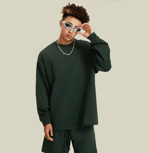 Fabricants de chemises <span class=keywords><strong>TTT</strong></span> personnalisées 100% coton 300 GSM <span class=keywords><strong>T</strong></span>-shirts à manches longues surdimensionnés pour hommes - Product Image 2