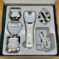 Kit de toilettage Vgr V-703, rasoir électrique professionnel lavable pour femme, 5 en 1, tondeuse à nez électrique, rasoir corporel